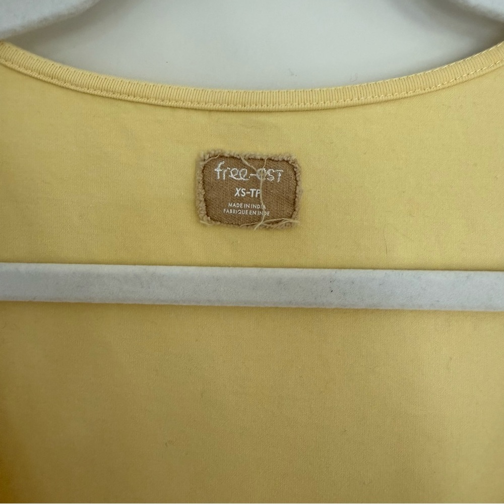 Free People Onda Drop Waist Long Sleeve Mini Dress-Yellow - Picture 5 of 13